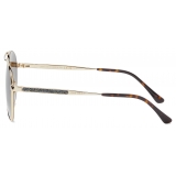 Jimmy Choo - Jimena - Rose Gold and Havana Aviator Sunglasses with Swarovski Crystals - Jimmy Choo Eyewear