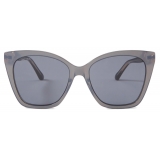 Jimmy Choo - Rua/G - Pearled Grey Cat Eye Sunglasses with Pearls and Swarovski Crystals - Jimmy Choo Eyewear