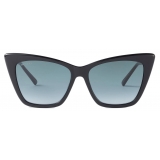 Jimmy Choo - Lucine - Black Cat Eye Sunglasses with Glitter - Jimmy Choo Eyewear