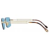 Fred - Force 10 Sunglasses - Gold Aqua Blue - Luxury - Fred Eyewear