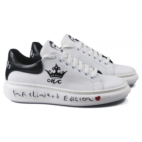 Snob Sneakers - I Love L.A. By Yo-Yo - Pelle Bianca - Handmade in Italy - Luxury Exclusive Collection
