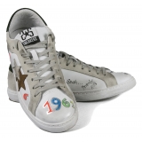 Snob Sneakers - You Are A Shining Star By XK - White Leather - Handmade in Italy - Luxury Exclusive Collection