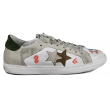 Snob Sneakers - You Are A Shining Star By XK - Pelle Bianca - Handmade in Italy - Luxury Exclusive Collection