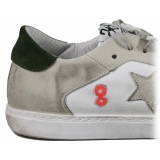 Snob Sneakers - You Are A Shining Star By XK - White Leather - Handmade in Italy - Luxury Exclusive Collection