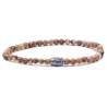 Viola Milano - Natural 4 mm Gemstone Bracelet - Fossil Wood - Handmade in Italy - Luxury Exclusive Collection