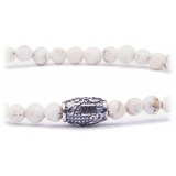 Viola Milano - Natural 4 mm Gemstone Bracelet - White Turquoise - Handmade in Italy - Luxury Exclusive Collection