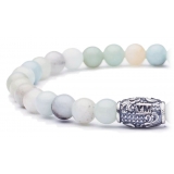 Viola Milano - Natural 6 mm Gemstone Bracelet - Amazonite - Handmade in Italy - Luxury Exclusive Collection