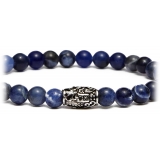 Viola Milano - Natural 6 mm Gemstone Bracelet - Blue Sky - Handmade in Italy - Luxury Exclusive Collection