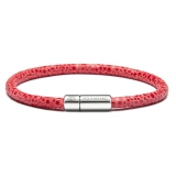 Viola Milano - Stingray Genuine Italian Leather Bracelet - Red - Handmade in Italy - Luxury Exclusive Collection