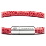 Viola Milano - Stingray Genuine Italian Leather Bracelet - Red - Handmade in Italy - Luxury Exclusive Collection