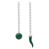 Viola Milano - Catenina da Risvolto Argento 100% - Malachite Corno Corallo - Handmade in Italy - Luxury Exclusive Collection