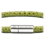 Viola Milano - Stingray Genuine Italian Leather Bracelet - Pistacchio - Handmade in Italy - Luxury Exclusive Collection