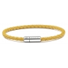 Viola Milano - Braided Italian Leather Bracelet - Yellow - Handmade in Italy - Luxury Exclusive Collection