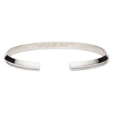 Viola Milano - Cristal Shape Sterling Silver Bangle - Handmade in Italy - Luxury Exclusive Collection