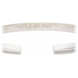 Viola Milano - Bracciale Rigido in Argento Sterling a Forma di Cristal - Handmade in Italy - Luxury Exclusive Collection