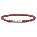 Viola Milano - Braided Italian Leather Bracelet - Mid Brown - Handmade in Italy - Luxury Exclusive Collection