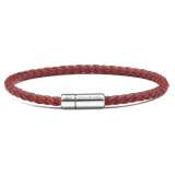 Viola Milano - Braided Italian Leather Bracelet - Mid Brown - Handmade in Italy - Luxury Exclusive Collection