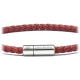 Viola Milano - Braided Italian Leather Bracelet - Mid Brown - Handmade in Italy - Luxury Exclusive Collection