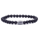 Viola Milano - Natural 6 mm Gemstone Bracelet - Matte Black - Handmade in Italy - Luxury Exclusive Collection