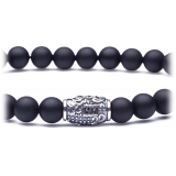 Viola Milano - Natural 6 mm Gemstone Bracelet - Matte Black - Handmade in Italy - Luxury Exclusive Collection