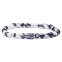 Viola Milano - Natural 6 mm Gemstone Bracelet - Thirty Shades of Grey - Handmade in Italy - Luxury Exclusive Collection