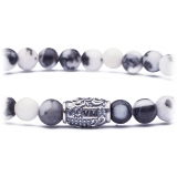 Viola Milano - Natural 6 mm Gemstone Bracelet - Thirty Shades of Grey - Handmade in Italy - Luxury Exclusive Collection