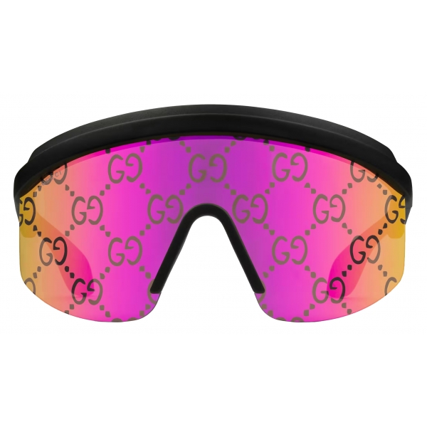 Gucci - Mask Frame GG Sunglasses - Black Brown Pink - Gucci Eyewear