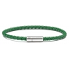 Viola Milano - Bracciale in Pelle Italiana Intrecciata - Verde - Handmade in Italy - Luxury Exclusive Collection