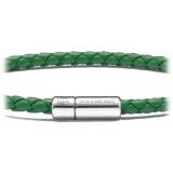 Viola Milano - Braided Italian Leather Bracelet - Green - Handmade in Italy - Luxury Exclusive Collection