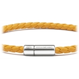 Viola Milano - Braided Italian Leather Bracelet - Mustard - Handmade in Italy - Luxury Exclusive Collection