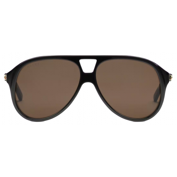 Gucci - Aviator Frame Sunglasses - Black Brown - Gucci Eyewear
