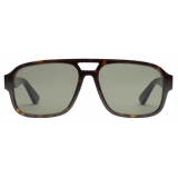 Gucci - Aviator Frame Sunglasses - Brown Tortoiseshell Dark Green - Gucci Eyewear