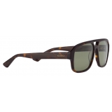 Gucci - Aviator Frame Sunglasses - Brown Tortoiseshell Dark Green - Gucci Eyewear