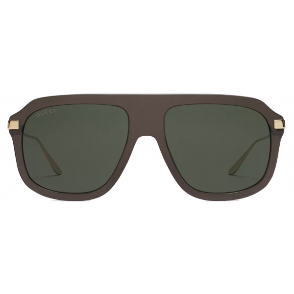 Gucci - Occhiale da Sole Aviatore - Grigio Verde Scuro - Gucci Eyewear