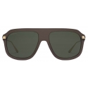 Gucci - Aviator Frame Sunglasses - Grey Dark Green - Gucci Eyewear