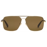 Gucci - Navigator Frame Sunglasses - Gold Brown - Gucci Eyewear