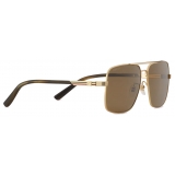 Gucci - Navigator Frame Sunglasses - Gold Brown - Gucci Eyewear