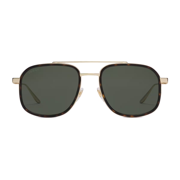 Gucci - Occhiale da Sole Navigatore - Oro Verde Scuro - Gucci Eyewear