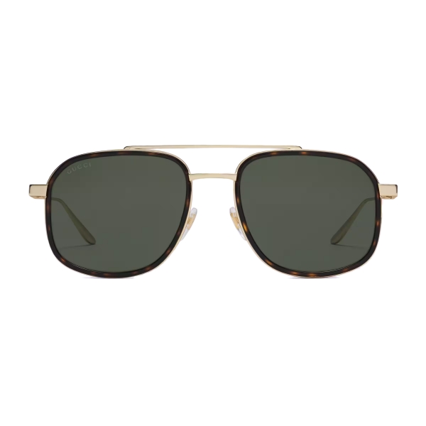 Gucci - Navigator Frame Sunglasses - Gold Dark Green - Gucci Eyewear ...