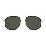 Gucci - Navigator Frame Sunglasses - Gold Dark Green - Gucci Eyewear