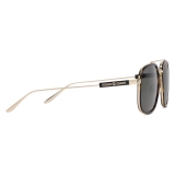 Gucci - Navigator Frame Sunglasses - Gold Dark Green - Gucci Eyewear