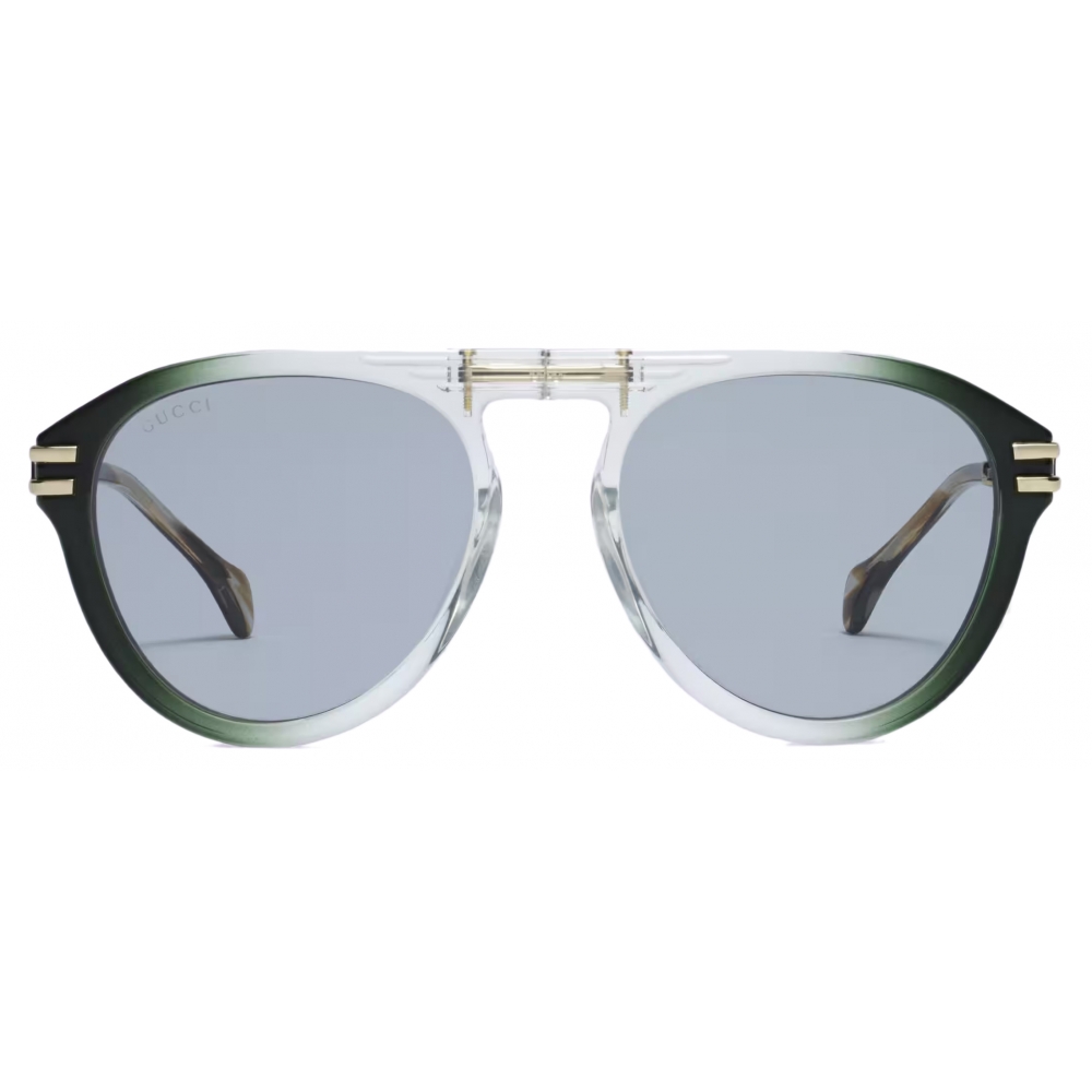 Gucci - Occhiali da Sole Rotondi in Acetato - Acetato Nero Lenti Gialle -  Gucci Eyewear - Avvenice