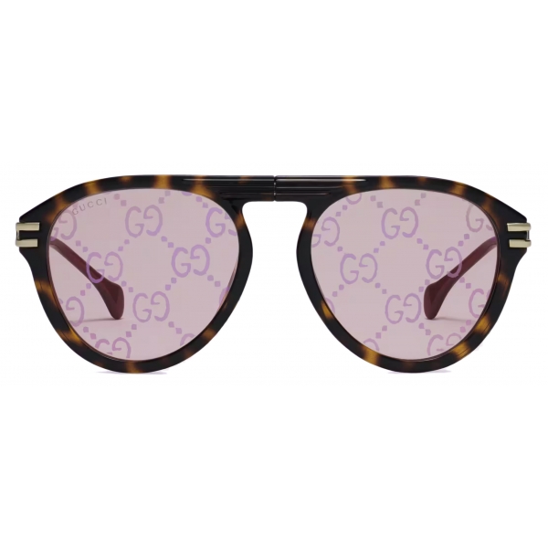 Gucci - Specialized Fit Round Sunglasses - Dark Brown Pink - Gucci Eyewear