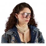 Gucci - Occhiale da Sole Rotondi con Ponte Basso - Marrone Scuro Rosa - Gucci Eyewear