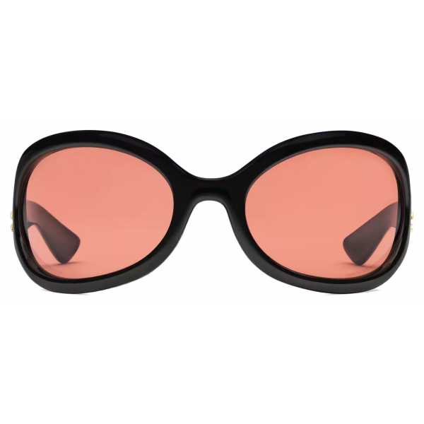 Gucci - Oval Frame Sunglasses - Black Red - Gucci Eyewear