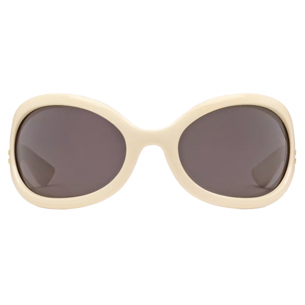 Gucci - Oval Frame Sunglasses - Ivory Dark Brown - Gucci Eyewear