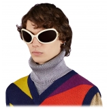 Gucci - Occhiale da Sole Ovali - Avorio Marrone Scuro - Gucci Eyewear