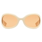 Gucci - Oval Frame Sunglasses - Ivory Dark Yellow - Gucci Eyewear
