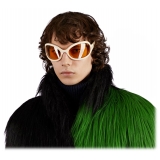 Gucci - Occhiale da Sole Ovali - Avorio Giallo Scuro - Gucci Eyewear