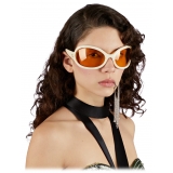 Gucci - Occhiale da Sole Ovali - Avorio Giallo Scuro - Gucci Eyewear